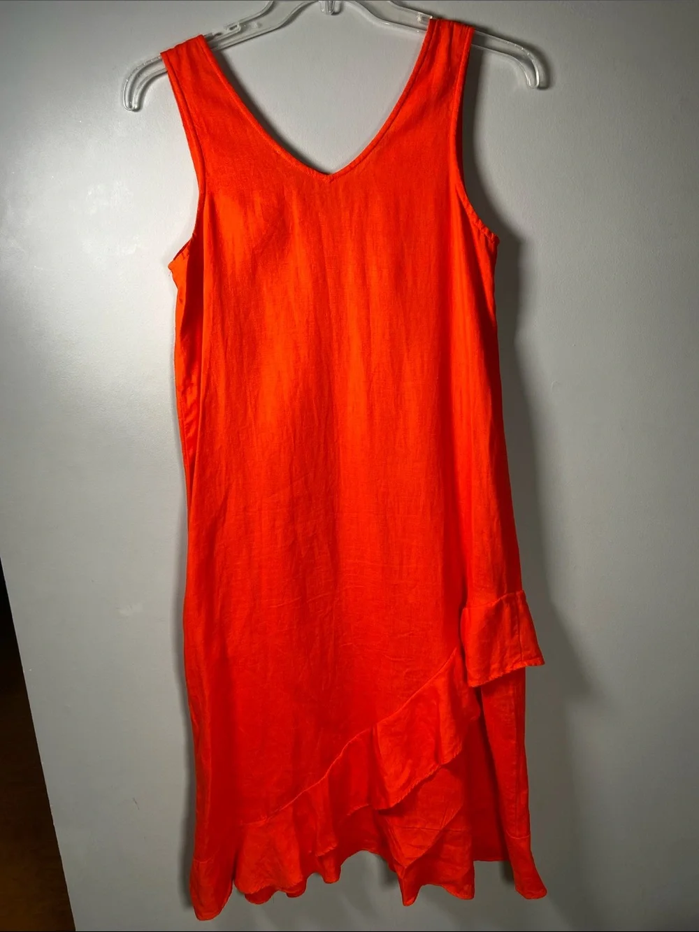 Lord & Taylor 100% Linen Ruffle Dress Small - Picture 2 of 5